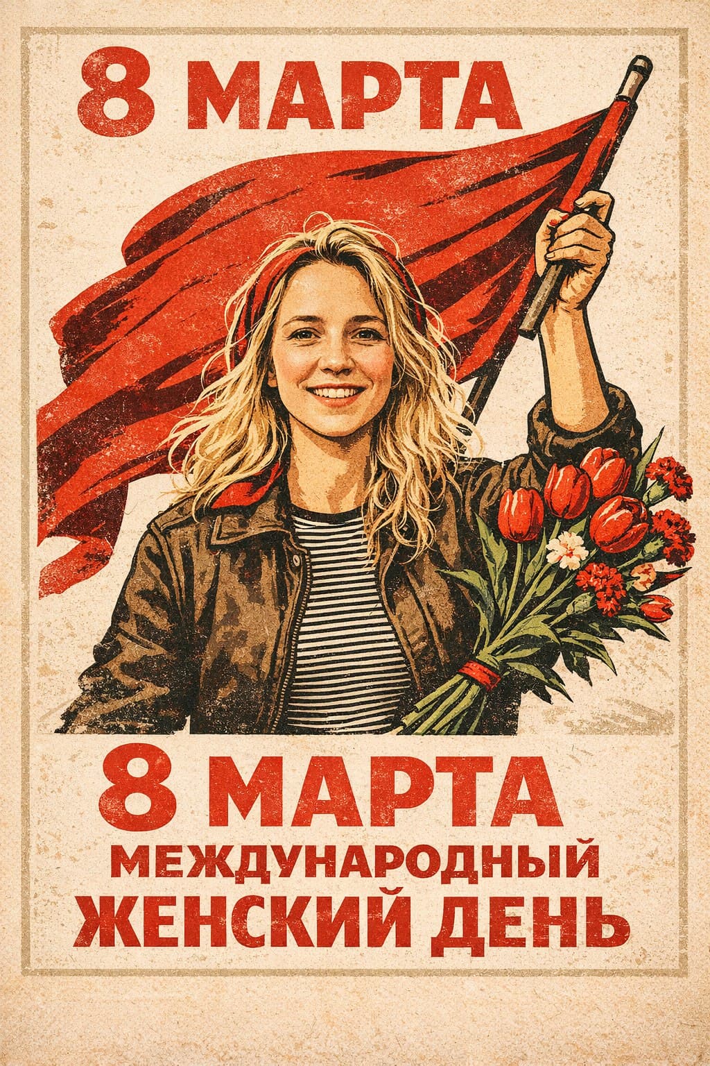 Сделать фотосессию в стиле советских и ретро открыток к 8 марта