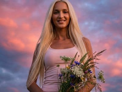 Портрет на фоне неба: создайте уникальное фото с облаками и закатом с помощью нейросети