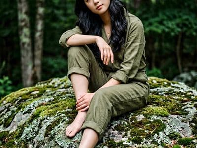 Портрет на фоне леса: генерация фото с нейросетью на природе