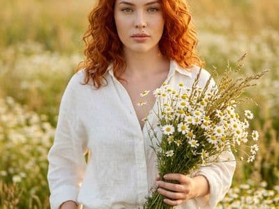 Портрет в ромашках: создайте уникальное фото с нейросетью на природе