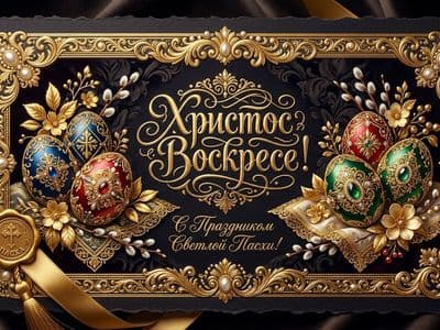 Открытка с католической Пасхой