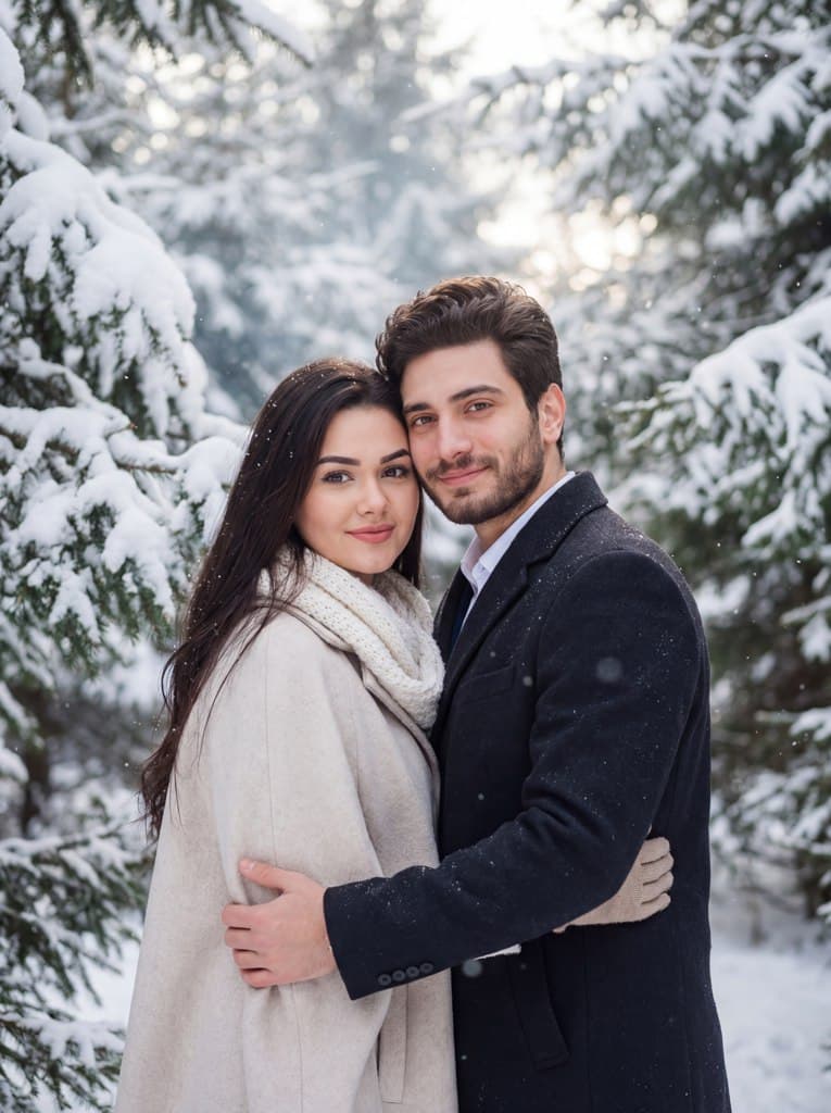Зимняя свадебная фотосессия с нейросетью для вас