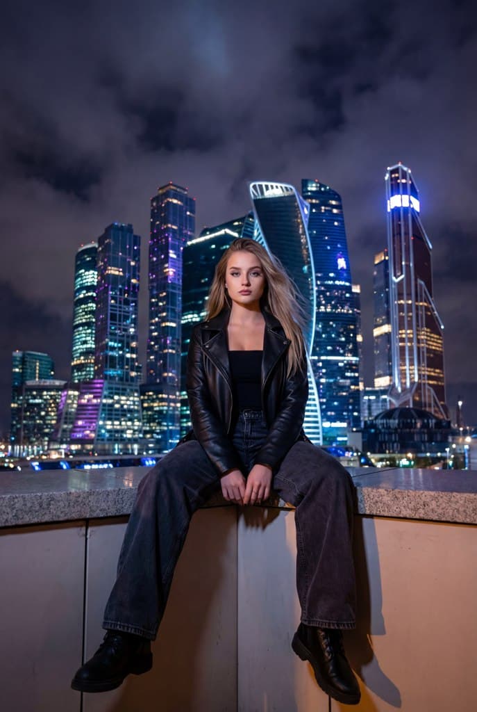 Фотосессия на крыше в уникальном стиле нейросети