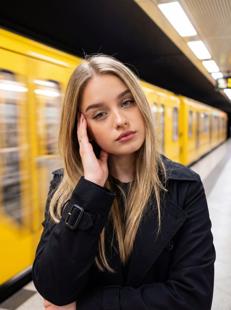 Фотосессия в метро Москвы с нейросетью