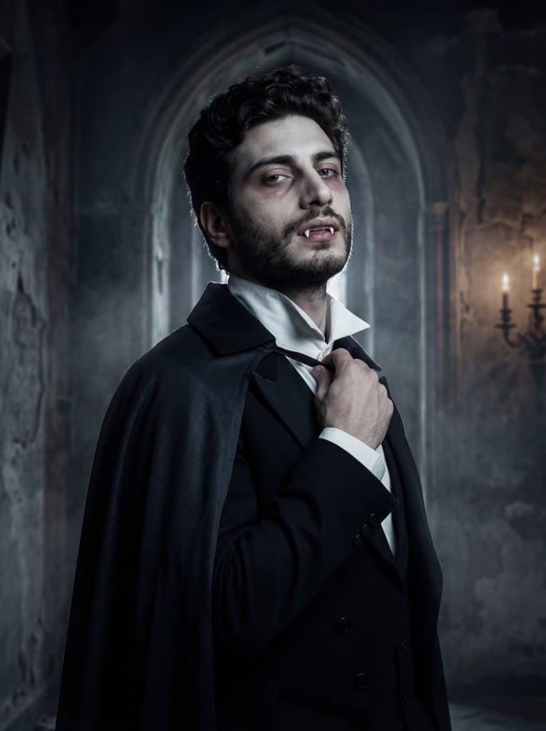 Мужская фотосессия в стиле Хэллоуин с нейросетью