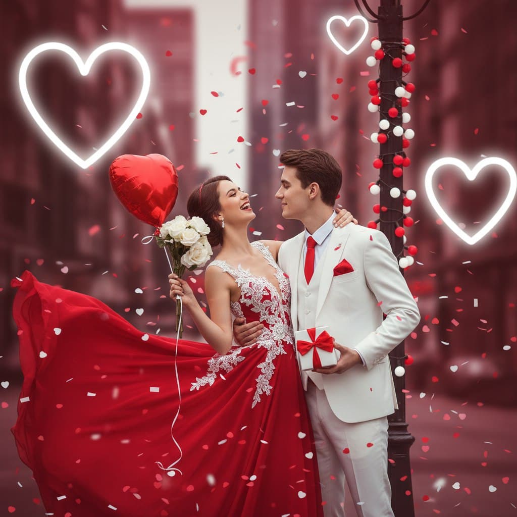 Фотосессия в красно‑белом стиле для вас