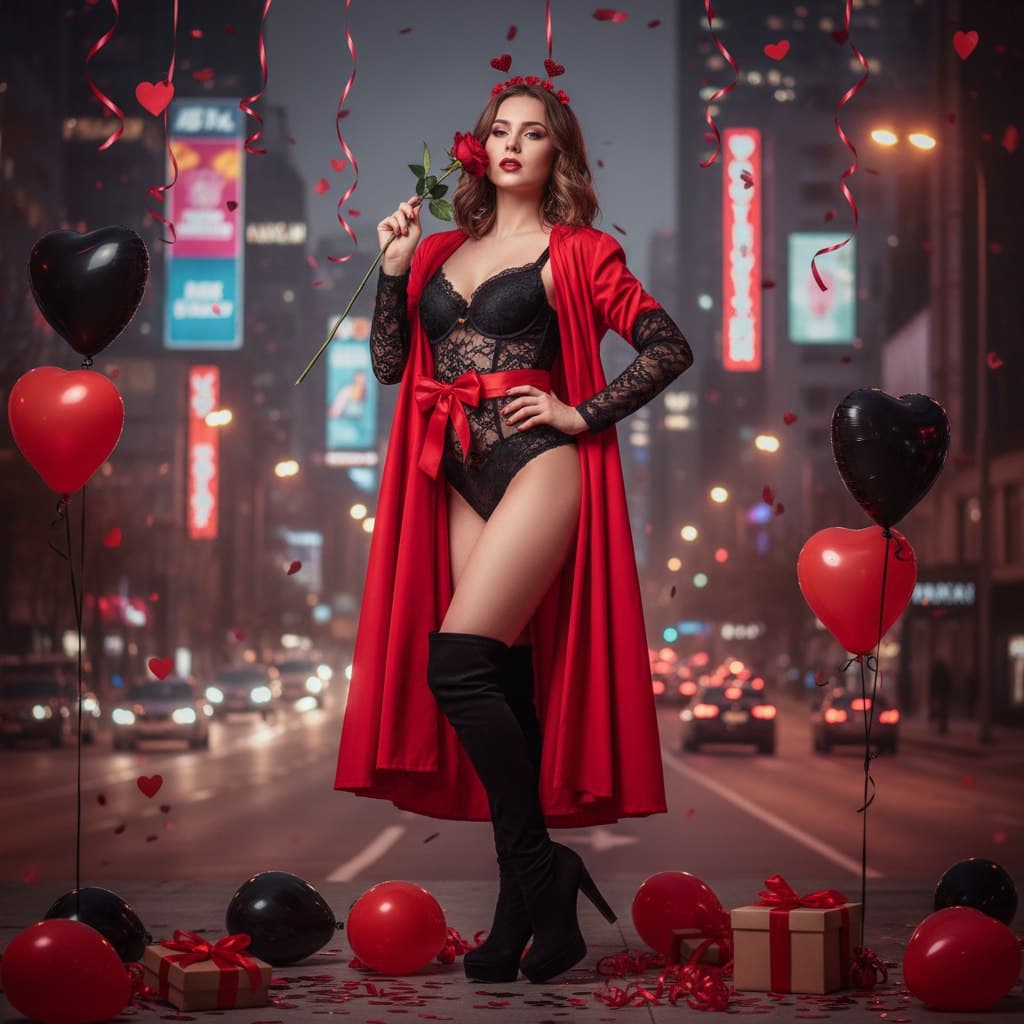 Фото в красно-чёрном стиле: нейросеть вместо фотографа