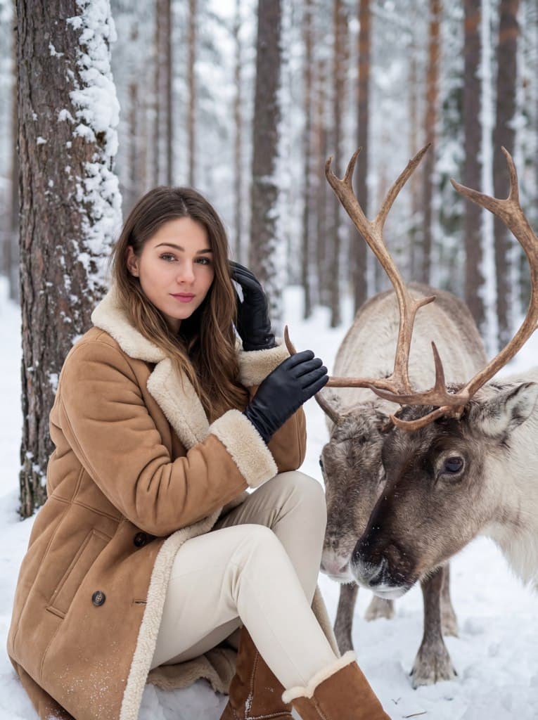 Создайте уникальную зимнюю фотосессию с оленями