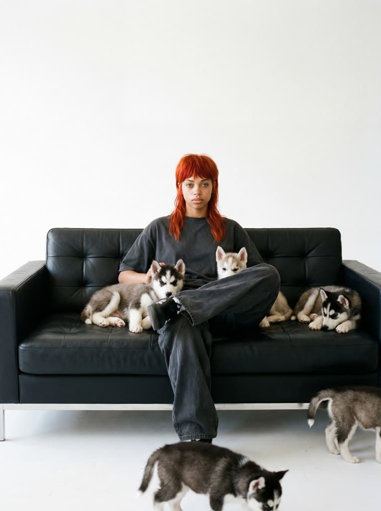 Создайте уникальную фотосессию с хаски в нейростиле