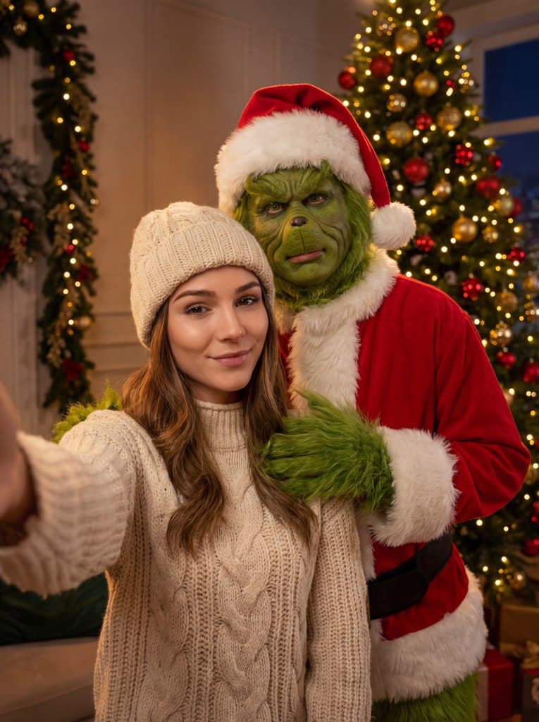 Сгенерировать фотосессию с Гринчем в стиле ретро с помощью нейросети