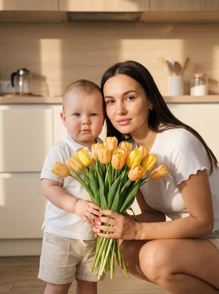 Фотосессия на 8 марта с сыном: идеи и образы для нейросети