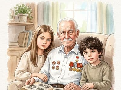 Фото с ветераном войны — создание снимка через нейросеть