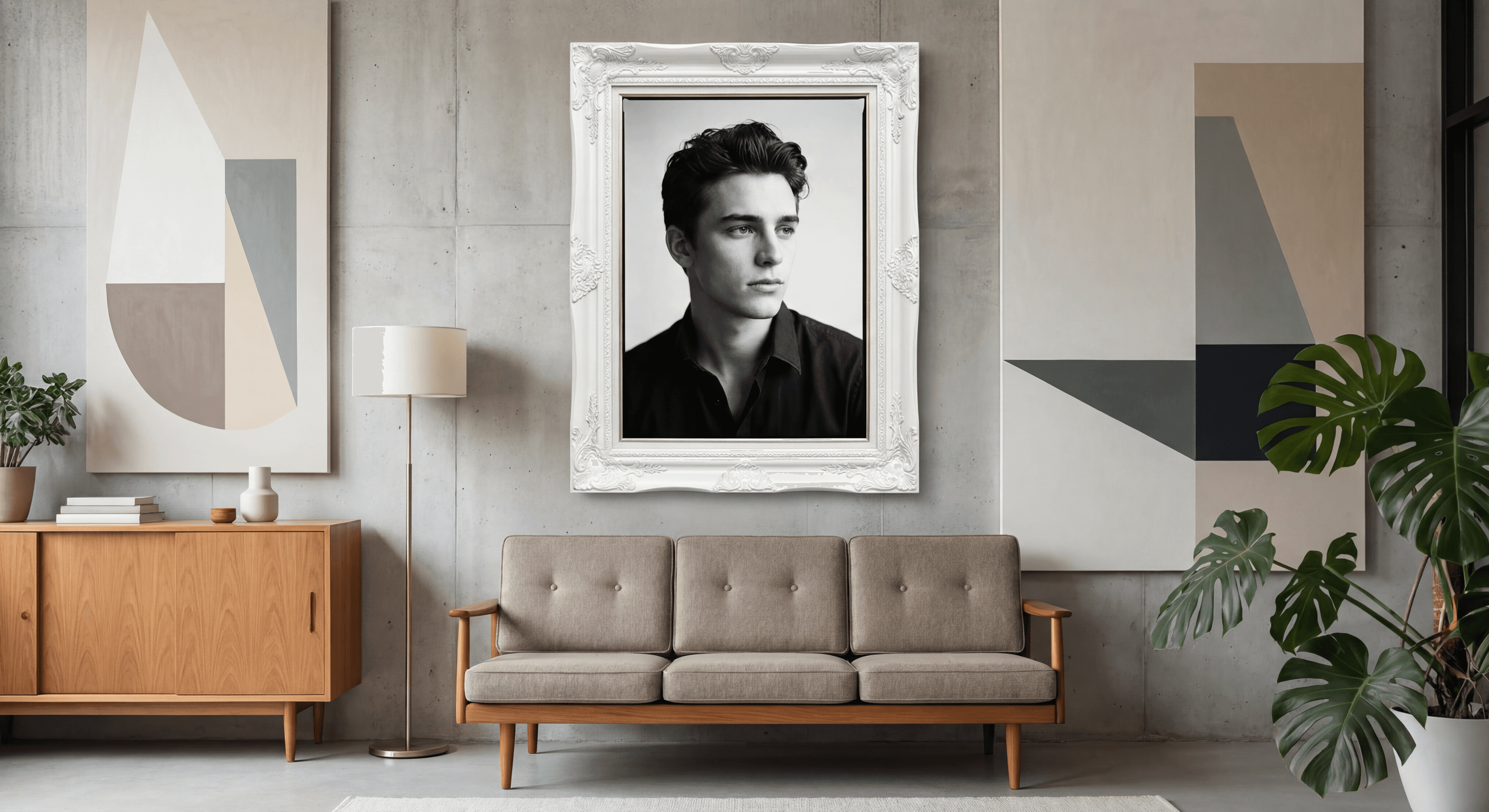 Портрет в белой рамке