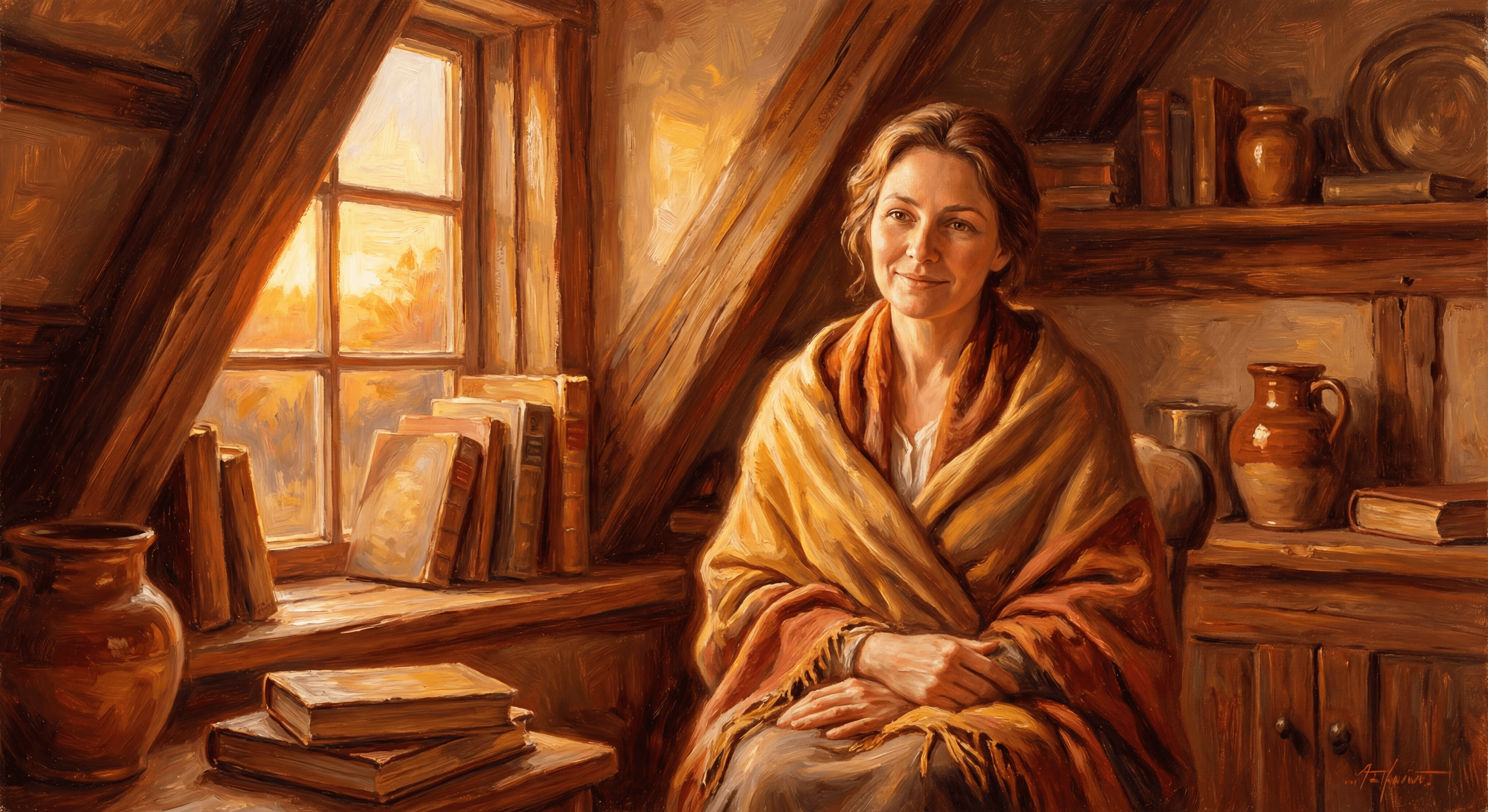 Портрет в тёплой цветовой гамме