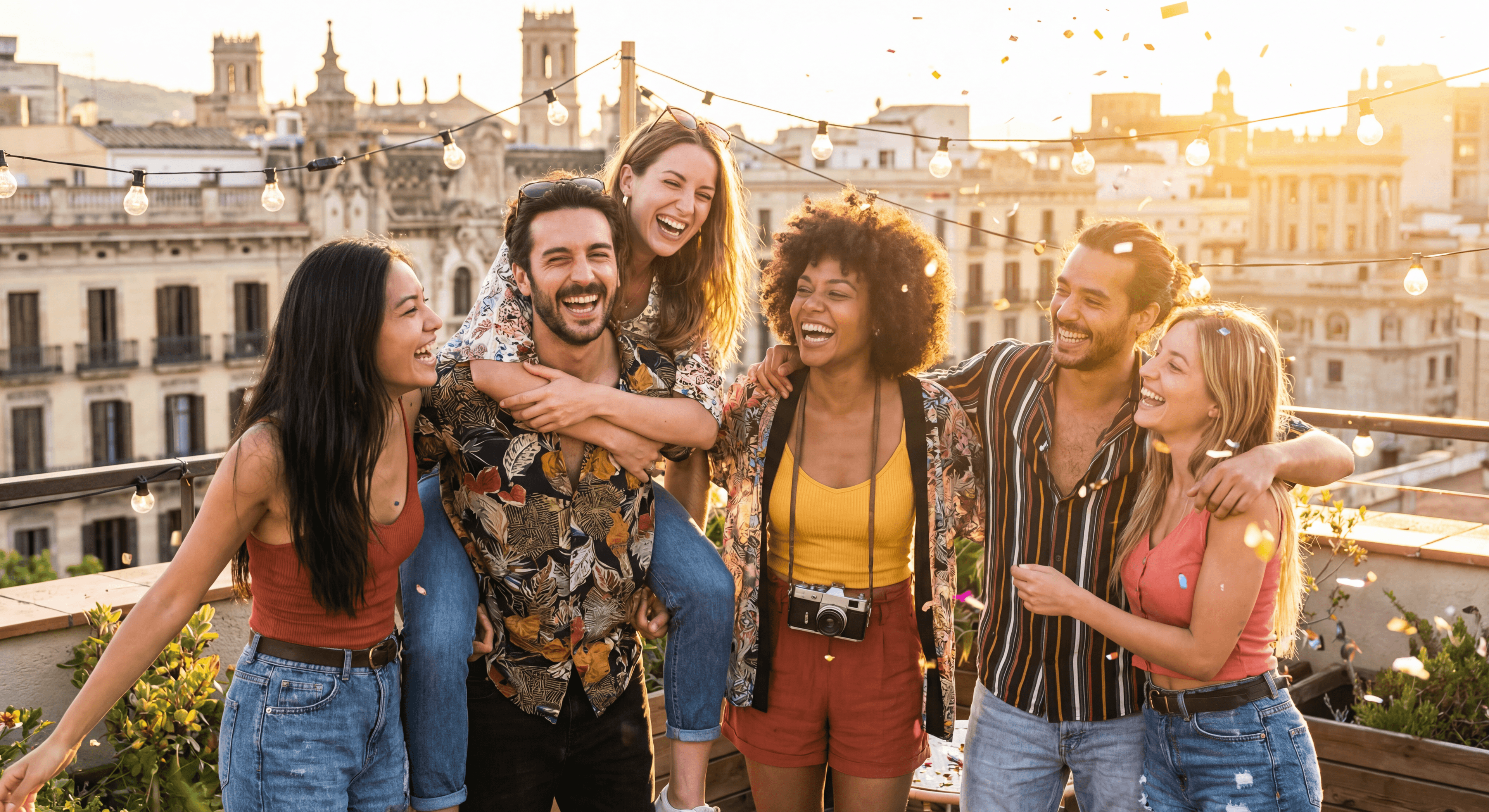 Портрет с другом и друзьями