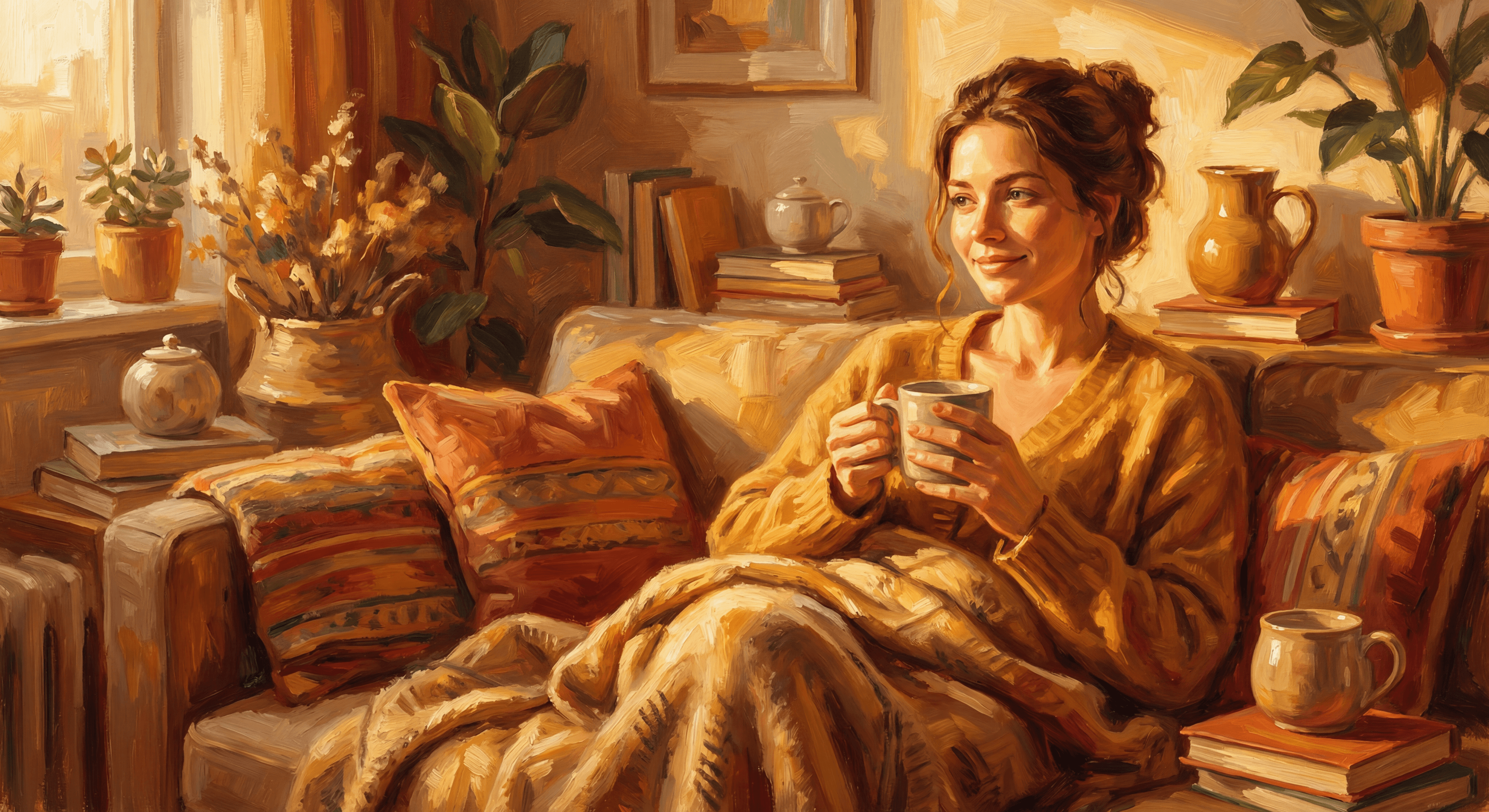 Портрет в теплой гамме по фото с помощью нейросети онлайн