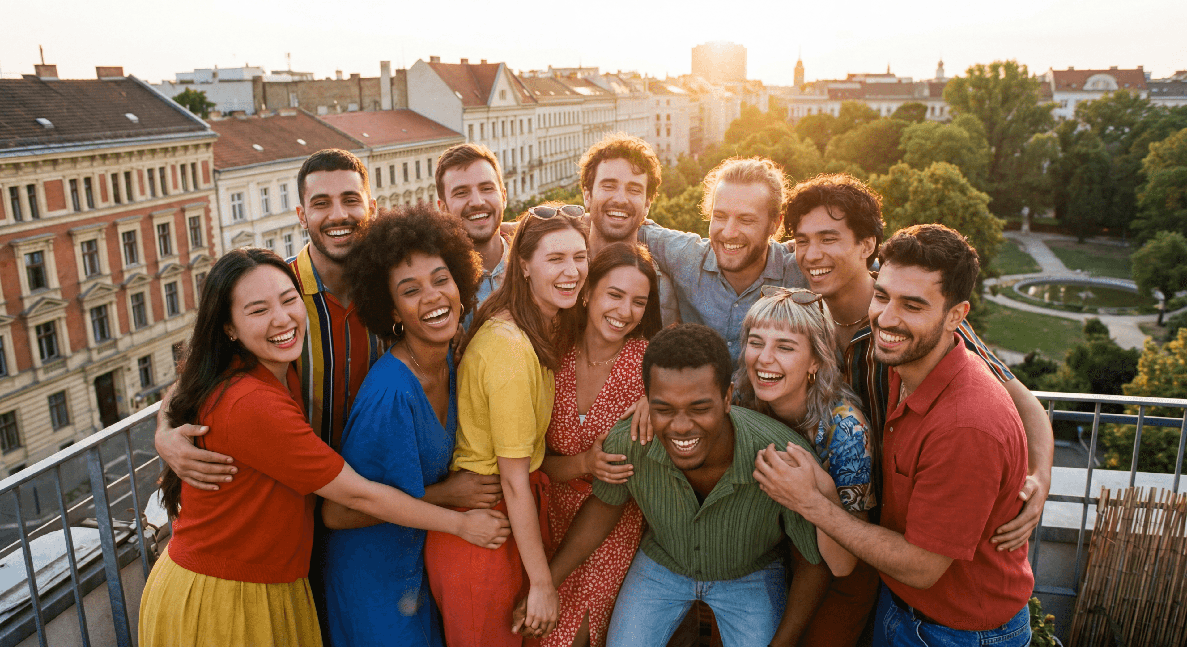 Портрет с другом и друзьями