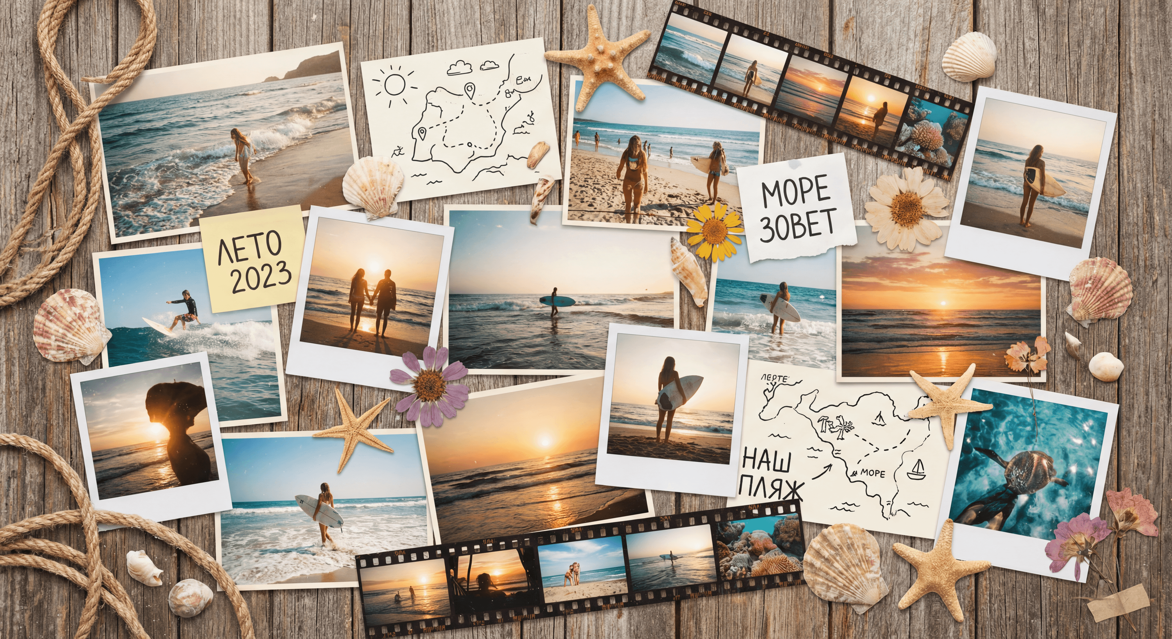 Летний коллаж с морского отдыха