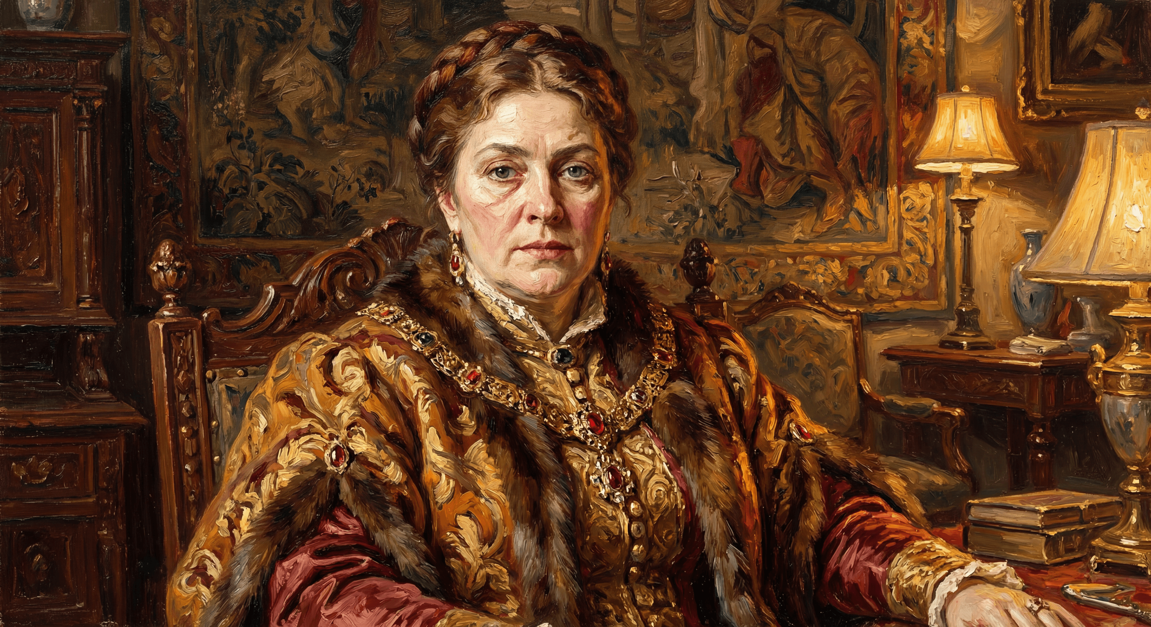 Женский портрет в стиле русской живописи