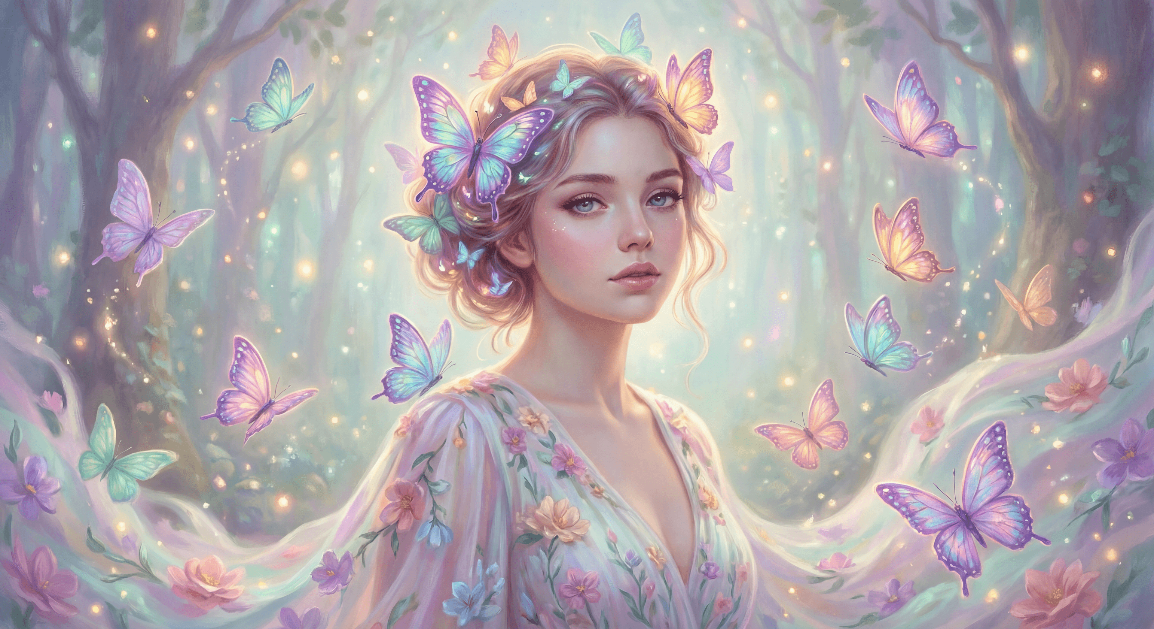 портрет с бабочками — 1