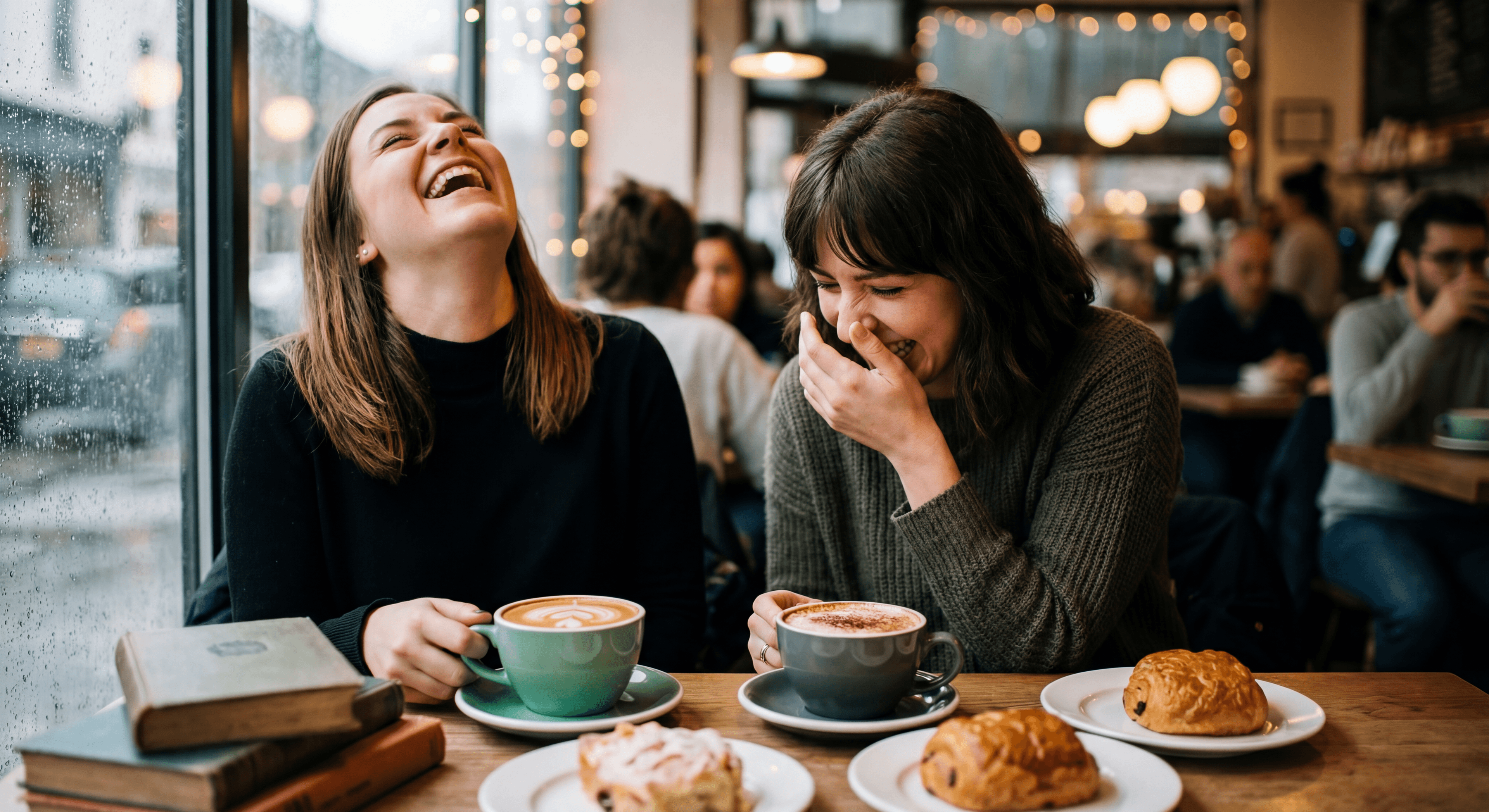 портрет в кафе