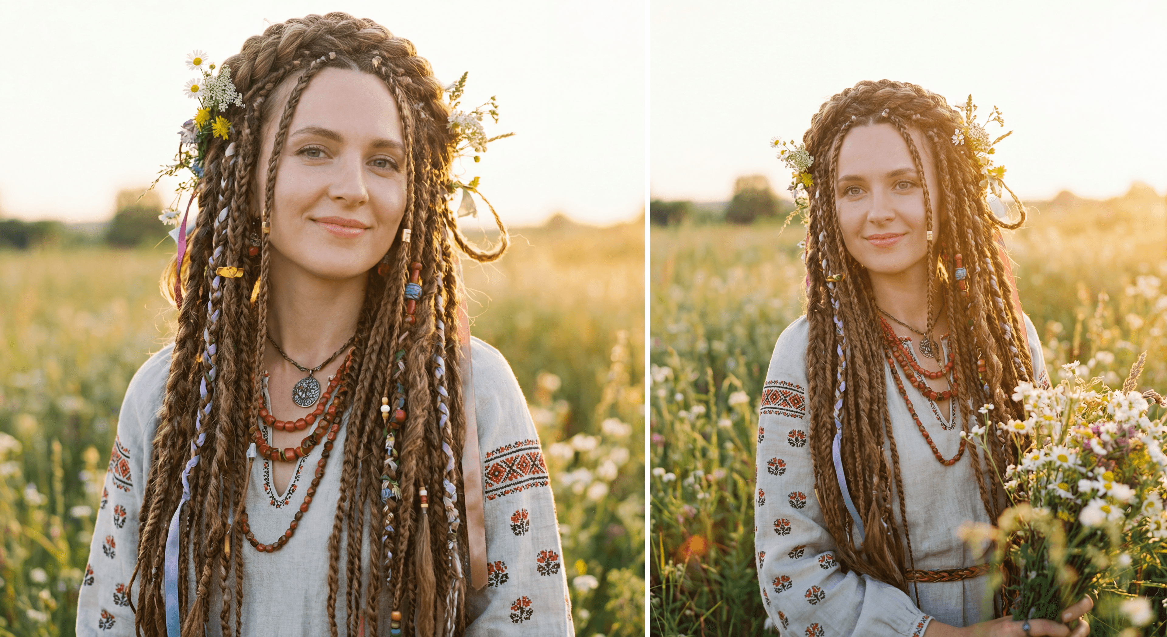 Портрет с косами и косичками 3