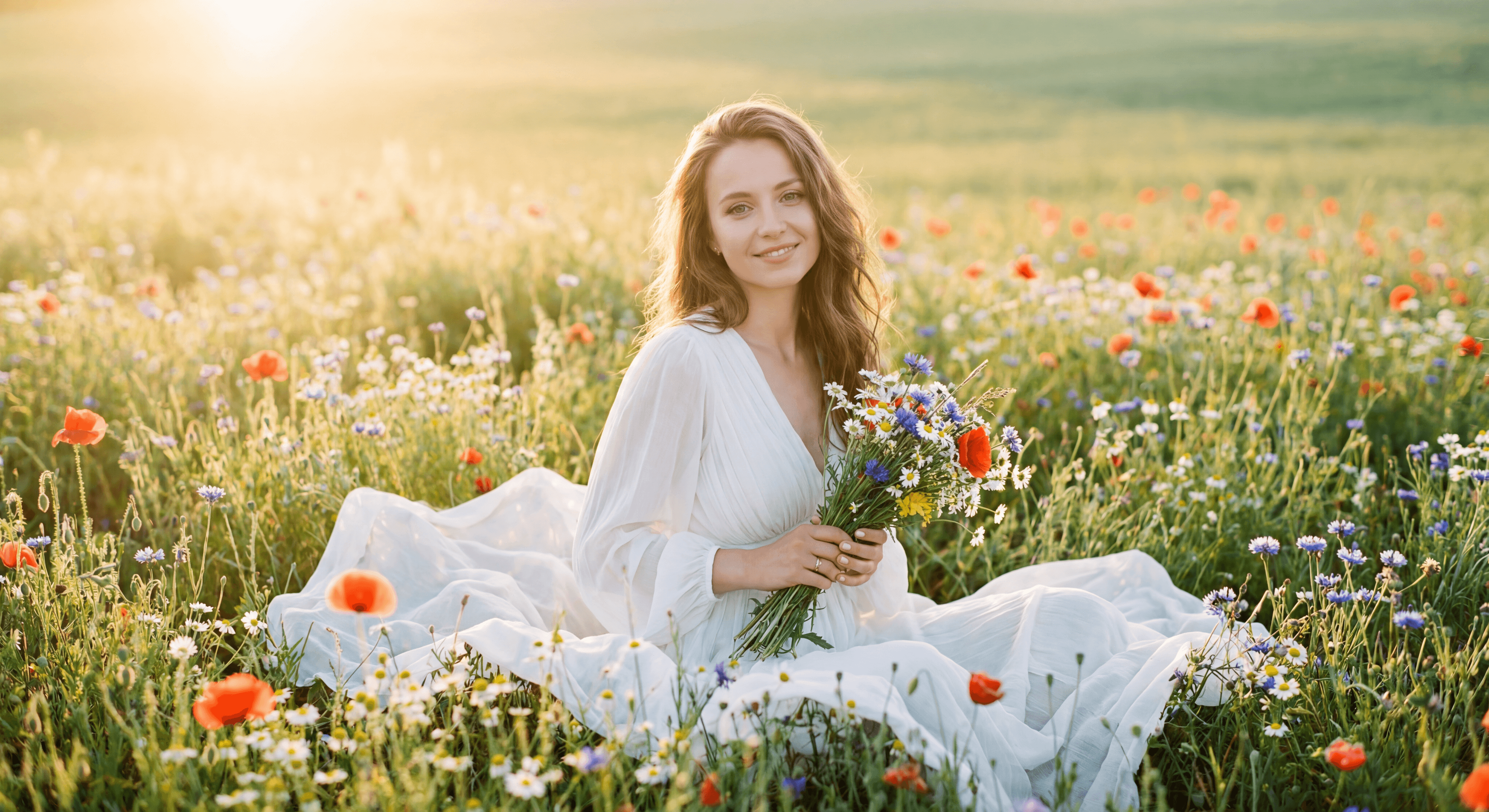 Портрет в белом платье