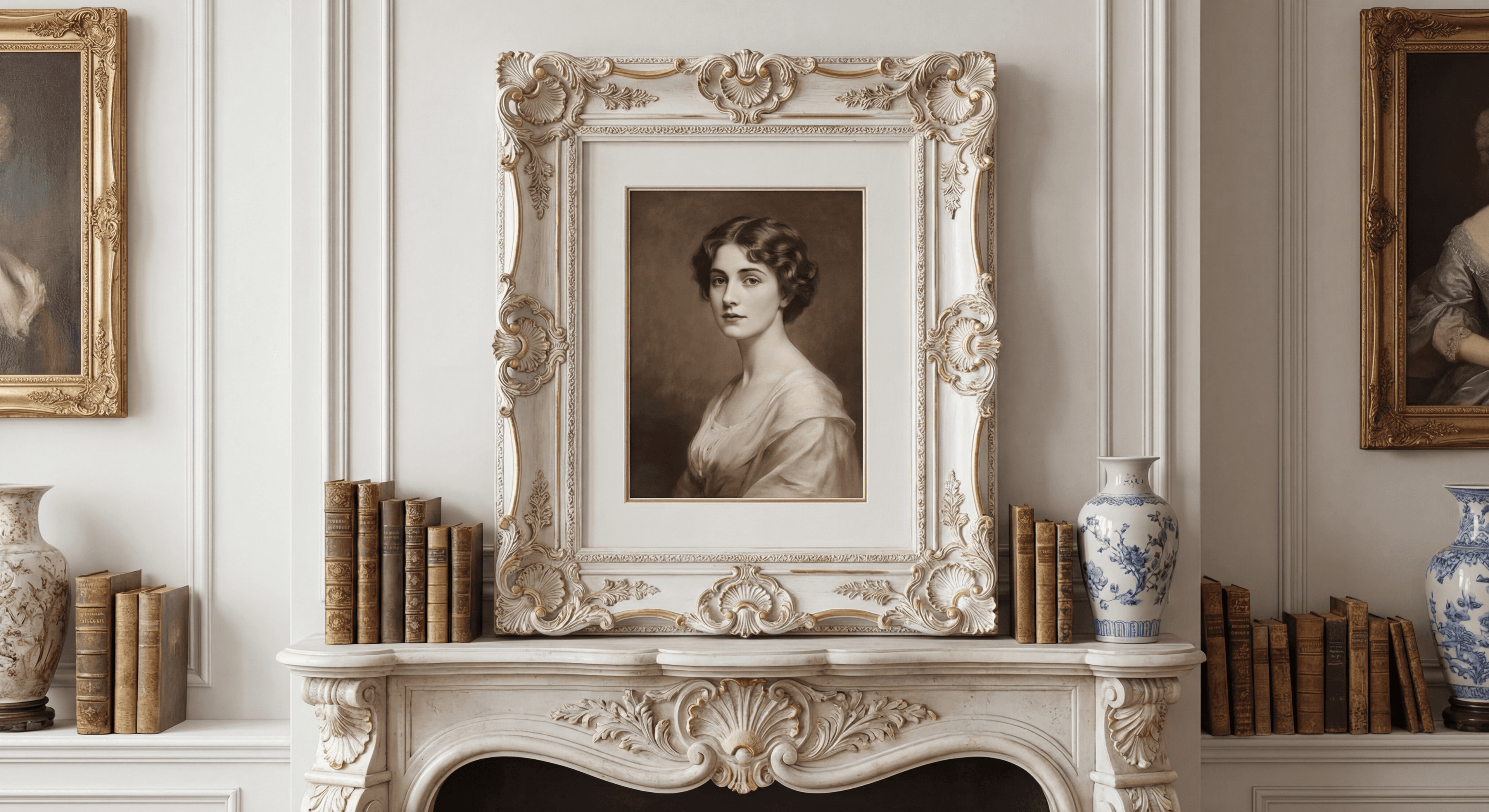 Портрет в белой рамке