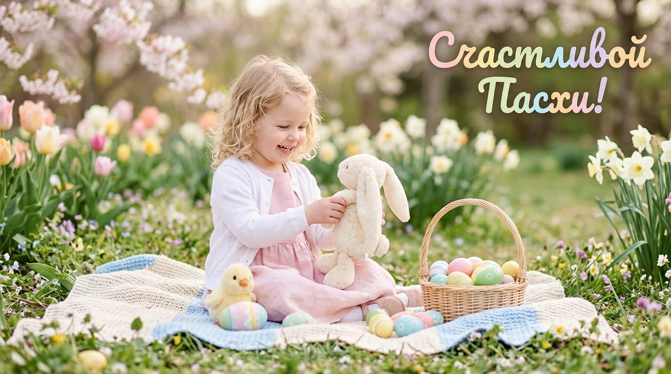 Нейрофотосессия на Пасху ребенка