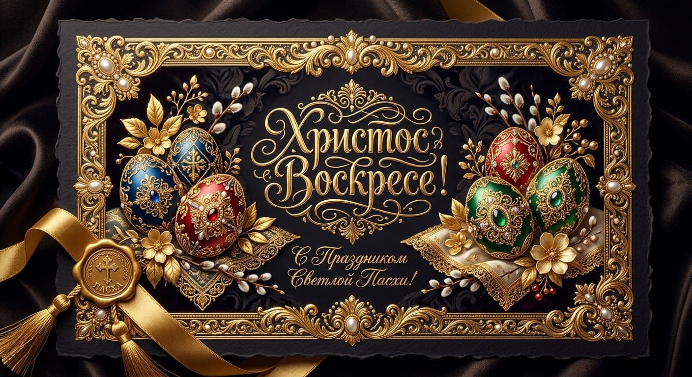 Открытка с католической Пасхой