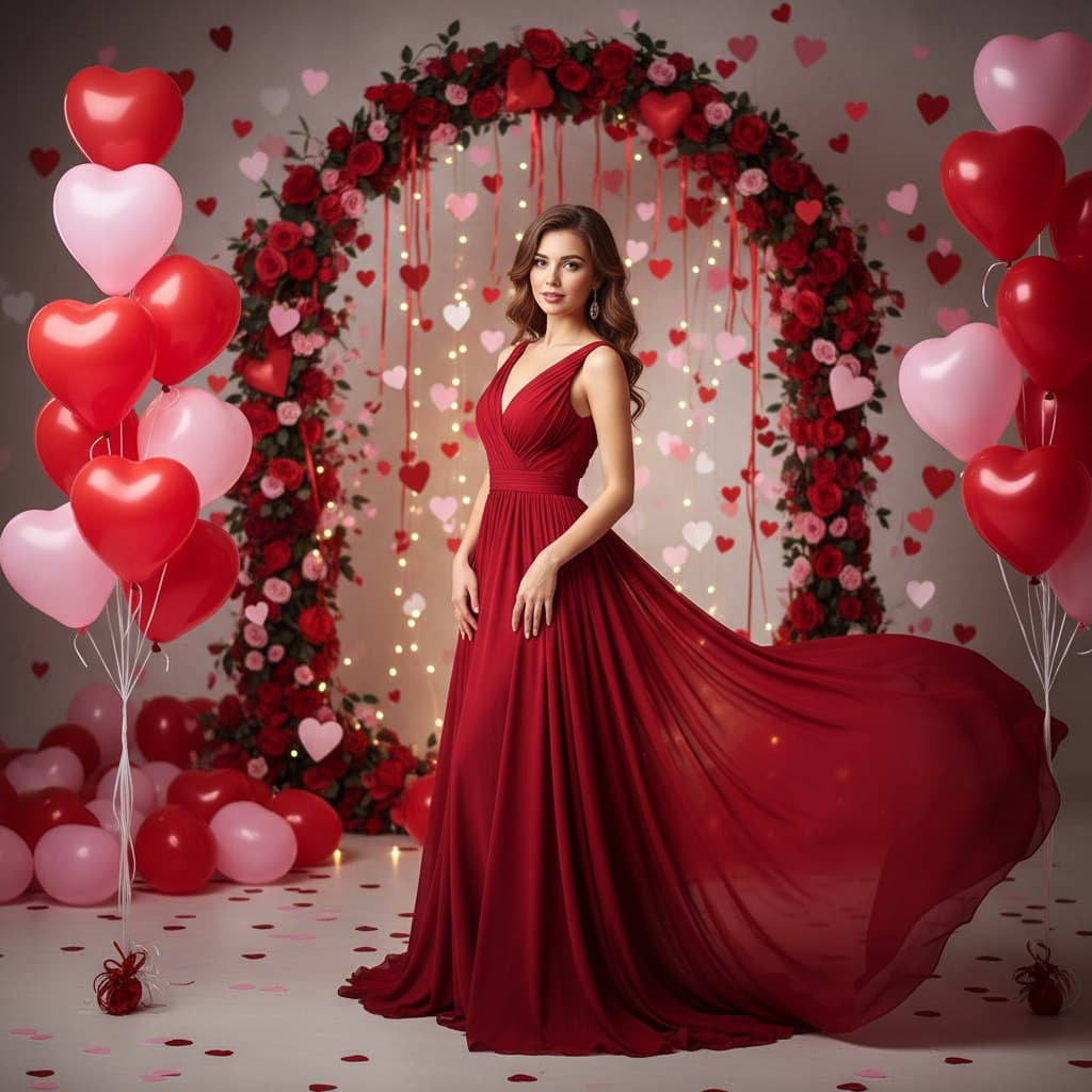 Девушка в красном платье