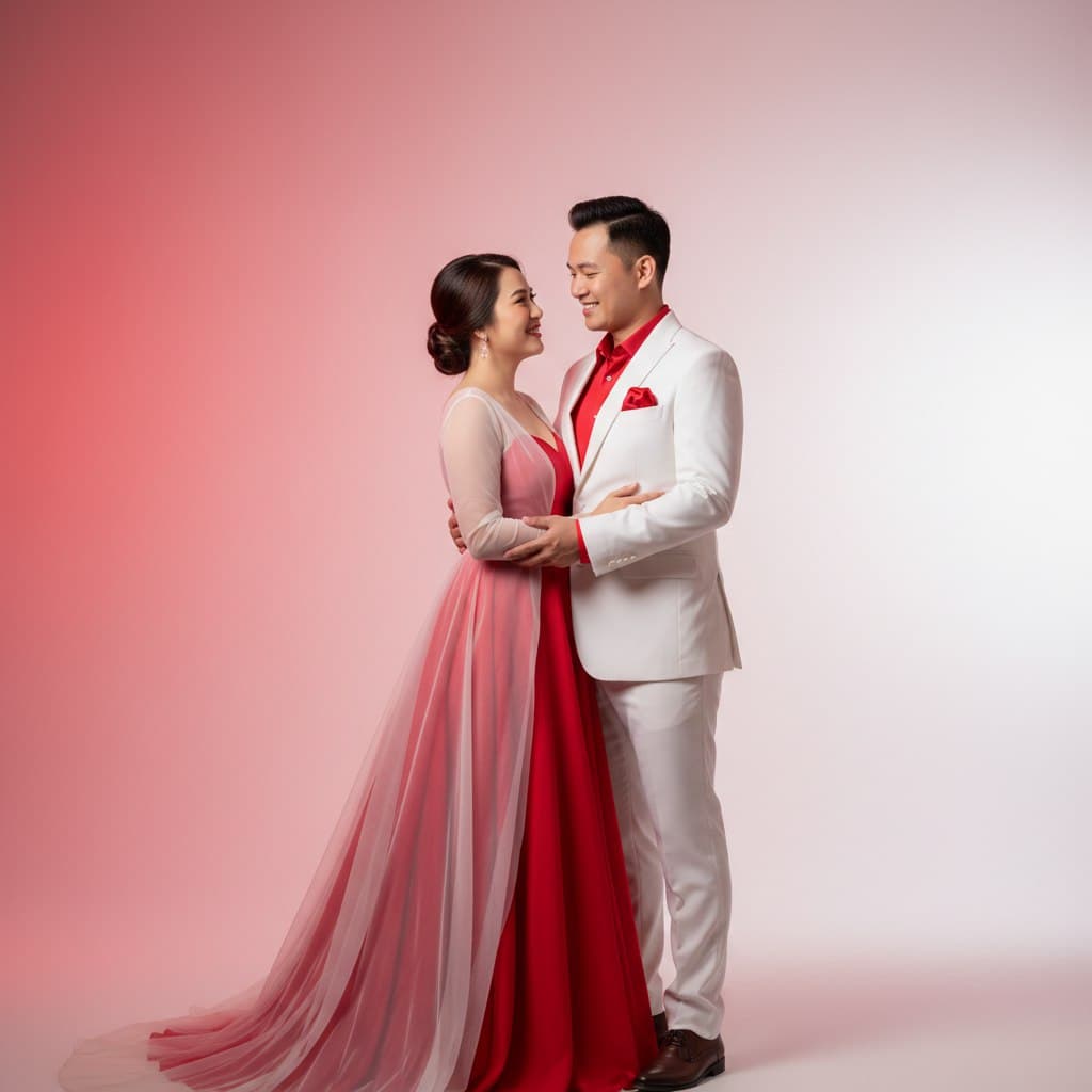 Фотосессия в красно-белом тоне