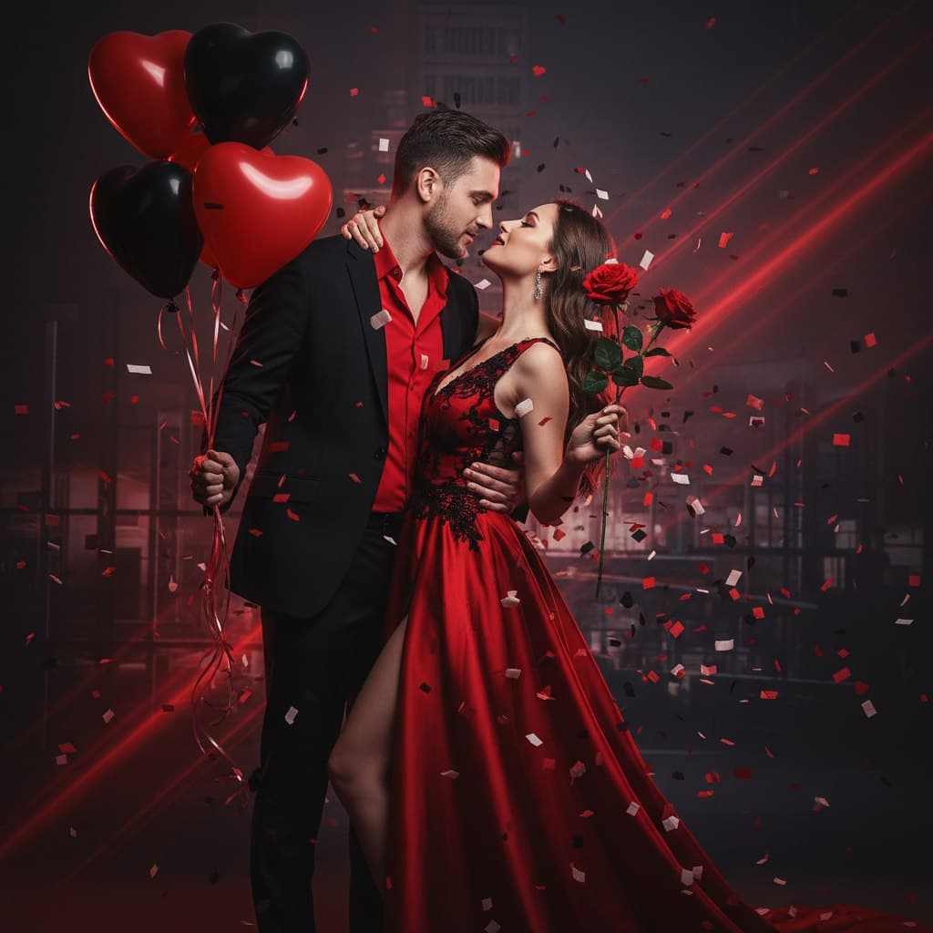 Фото в красно-чёрном стиле