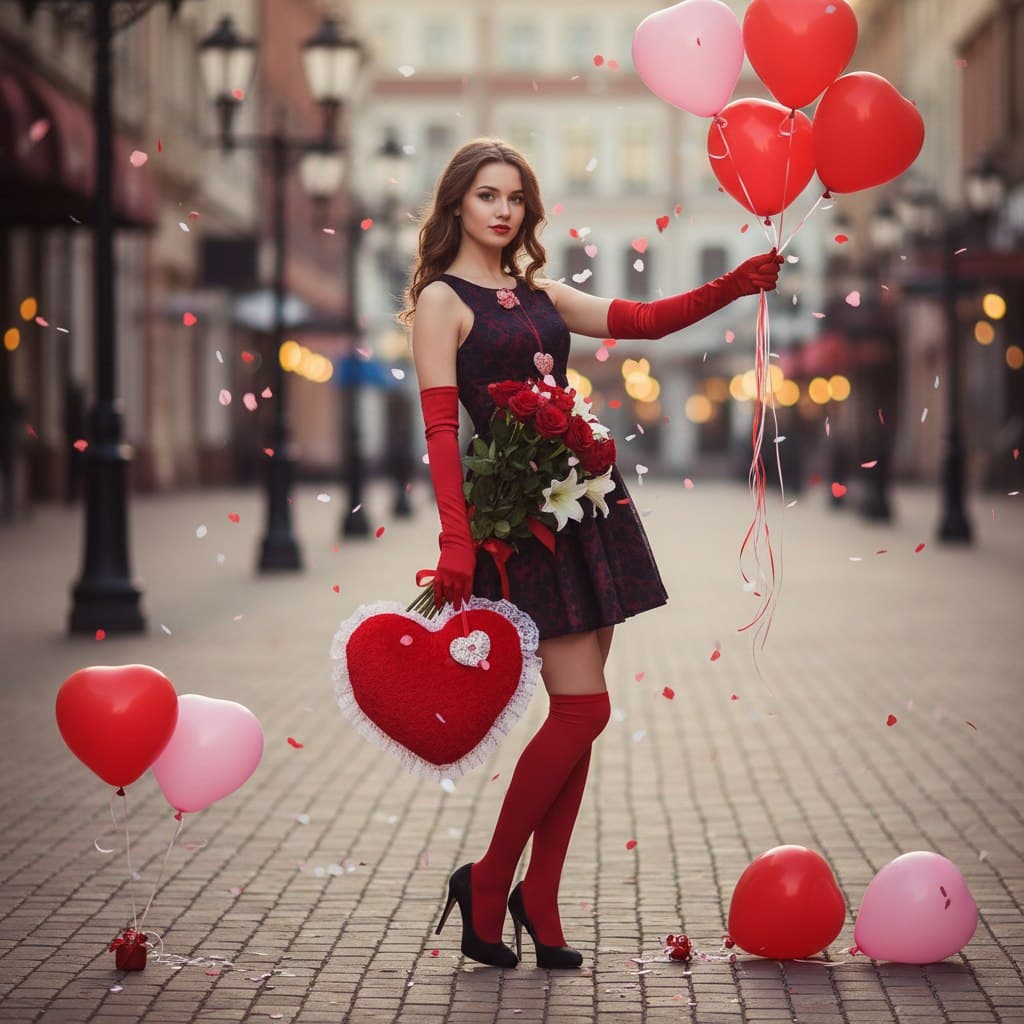 Фото в красных перчатках