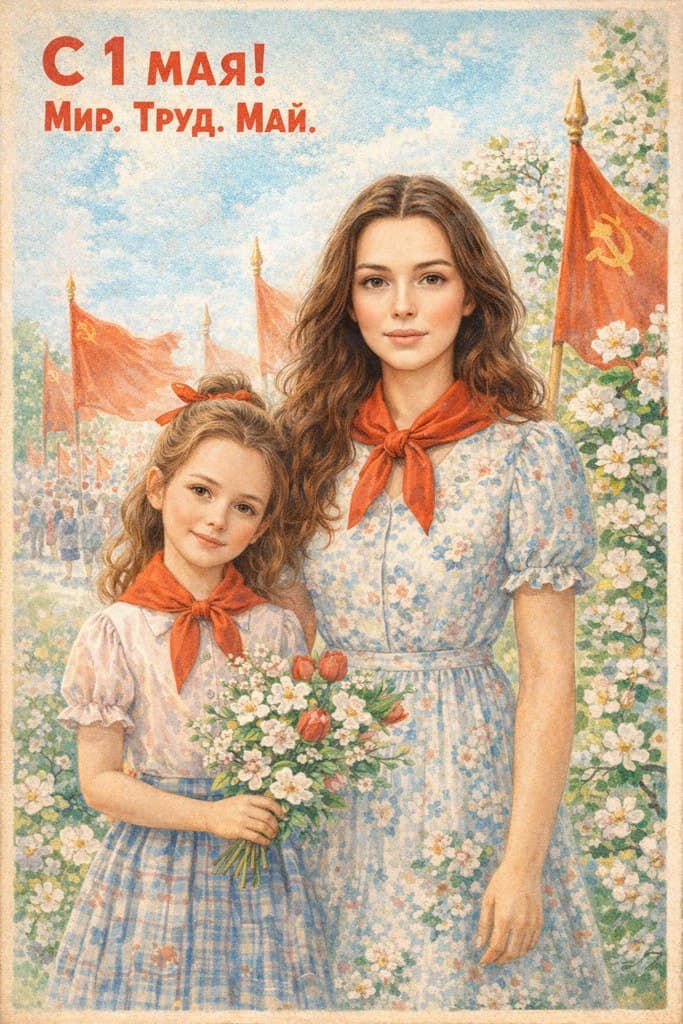 Мир труд май открытка
