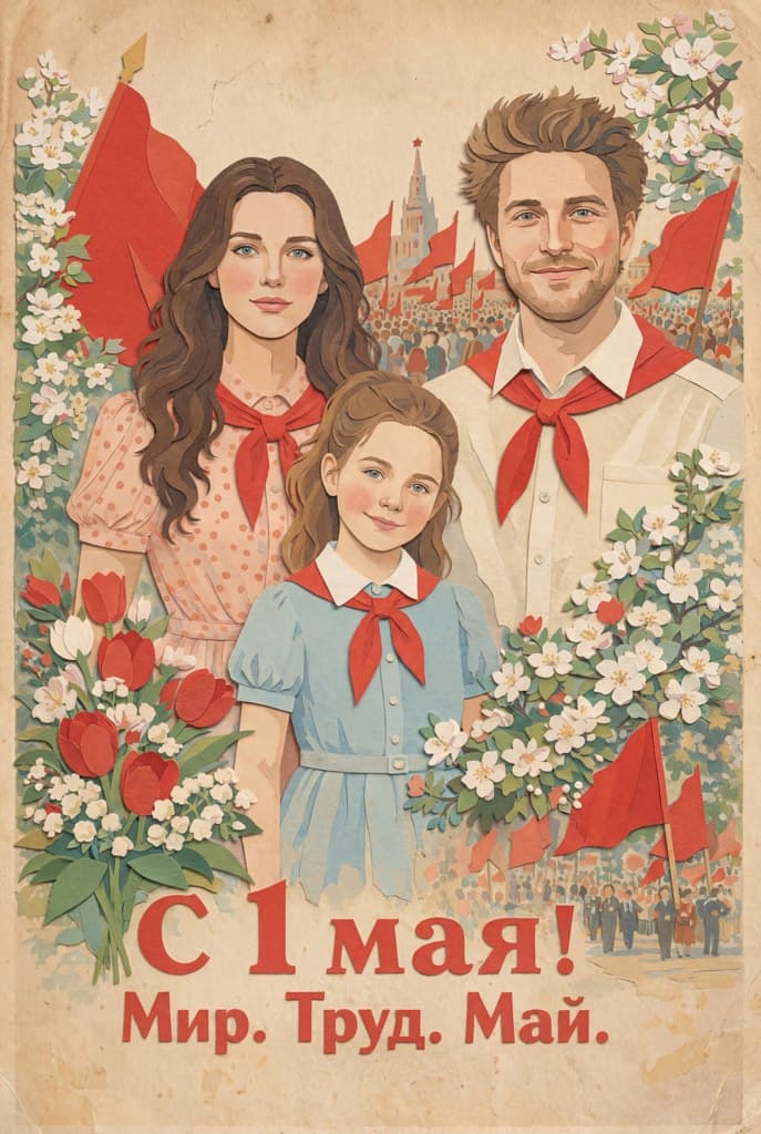 Аппликация Мир Труд Май