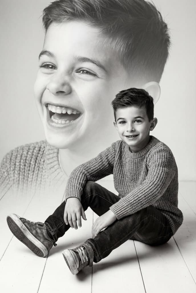 Стильная фотосессия для вашего мальчика с нейросетью