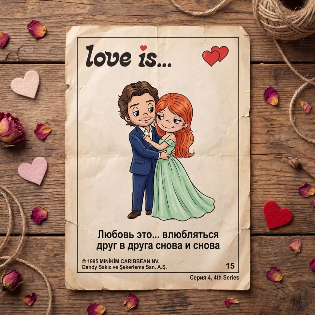 Love Is — Создать фото и открытку в стиле жвачки онлайн