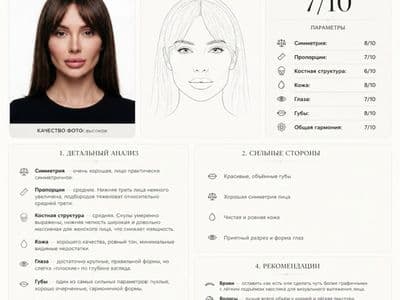 Анализ лица нейросетью — оценка красоты и пропорций по фото