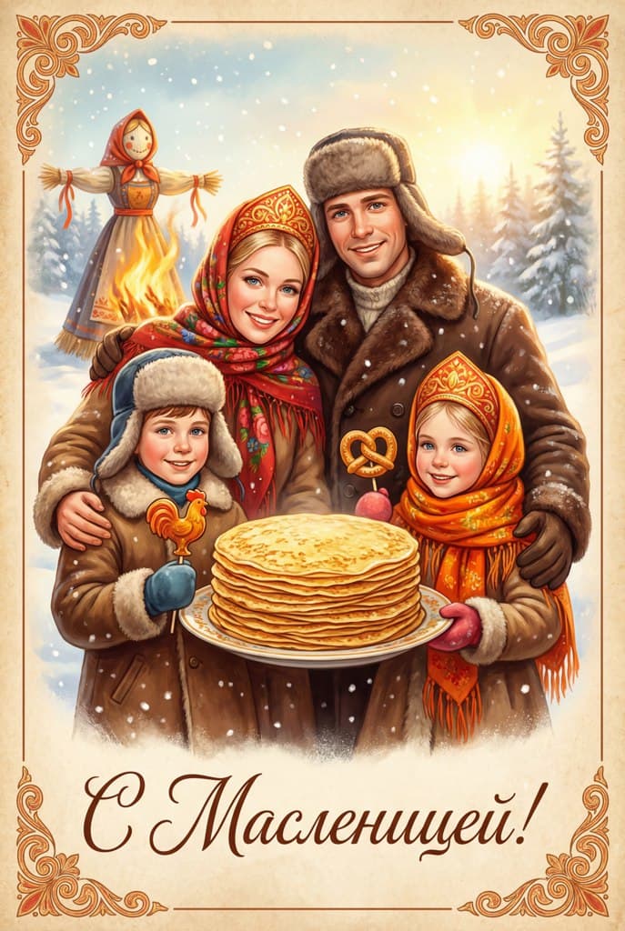 Онлайн-фотосессия на Масленицу с ИИ