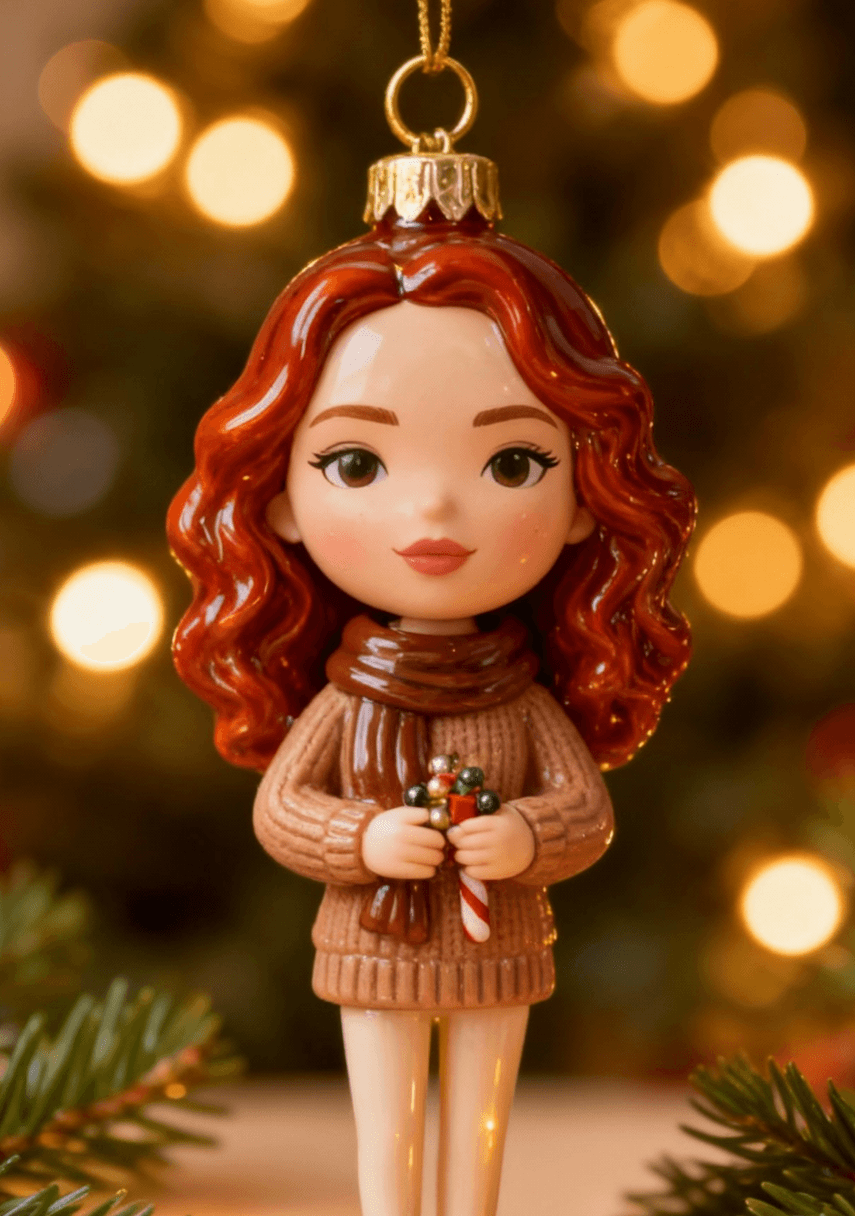 Елочная игрушка по фото в стиле нейросети