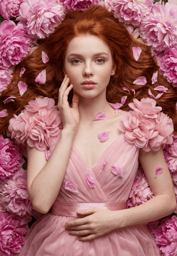 Фотосессия с цветами с помощью нейросети